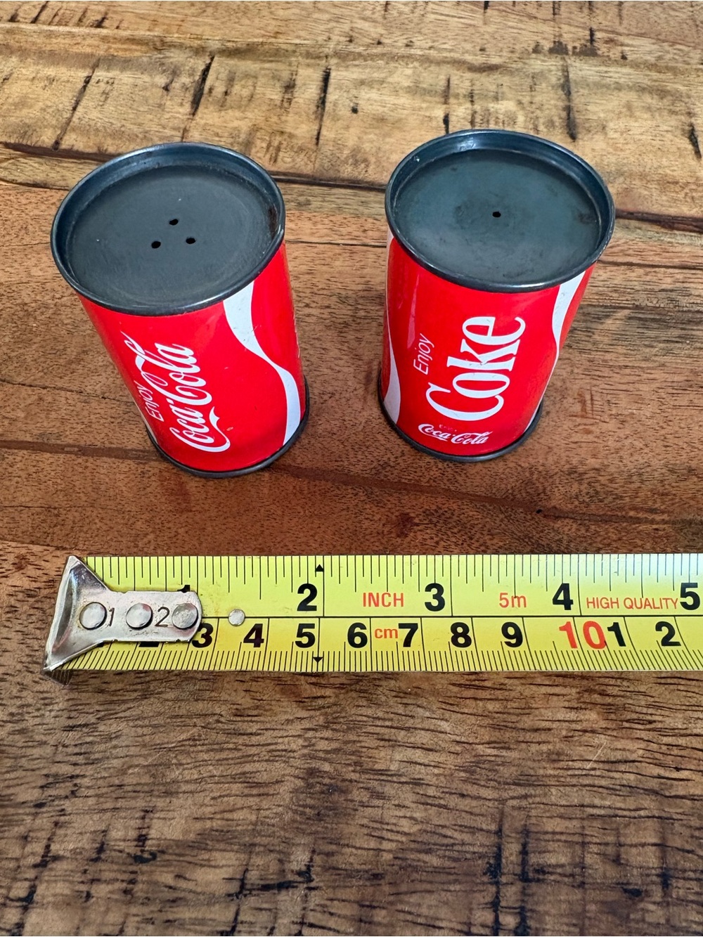 Vintage Coca Cola Red Vintage Can-Style Salt & Pepper Set